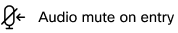 Mute on entry button